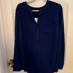 NWT Lane Bryant Navy Blouse